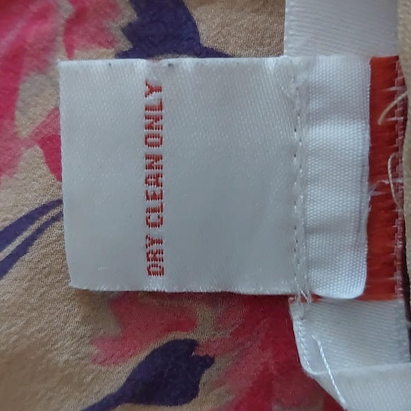 Sundance Silk Midi Skirt Floral Tan Pink Size 8 - Picture 8 of 9